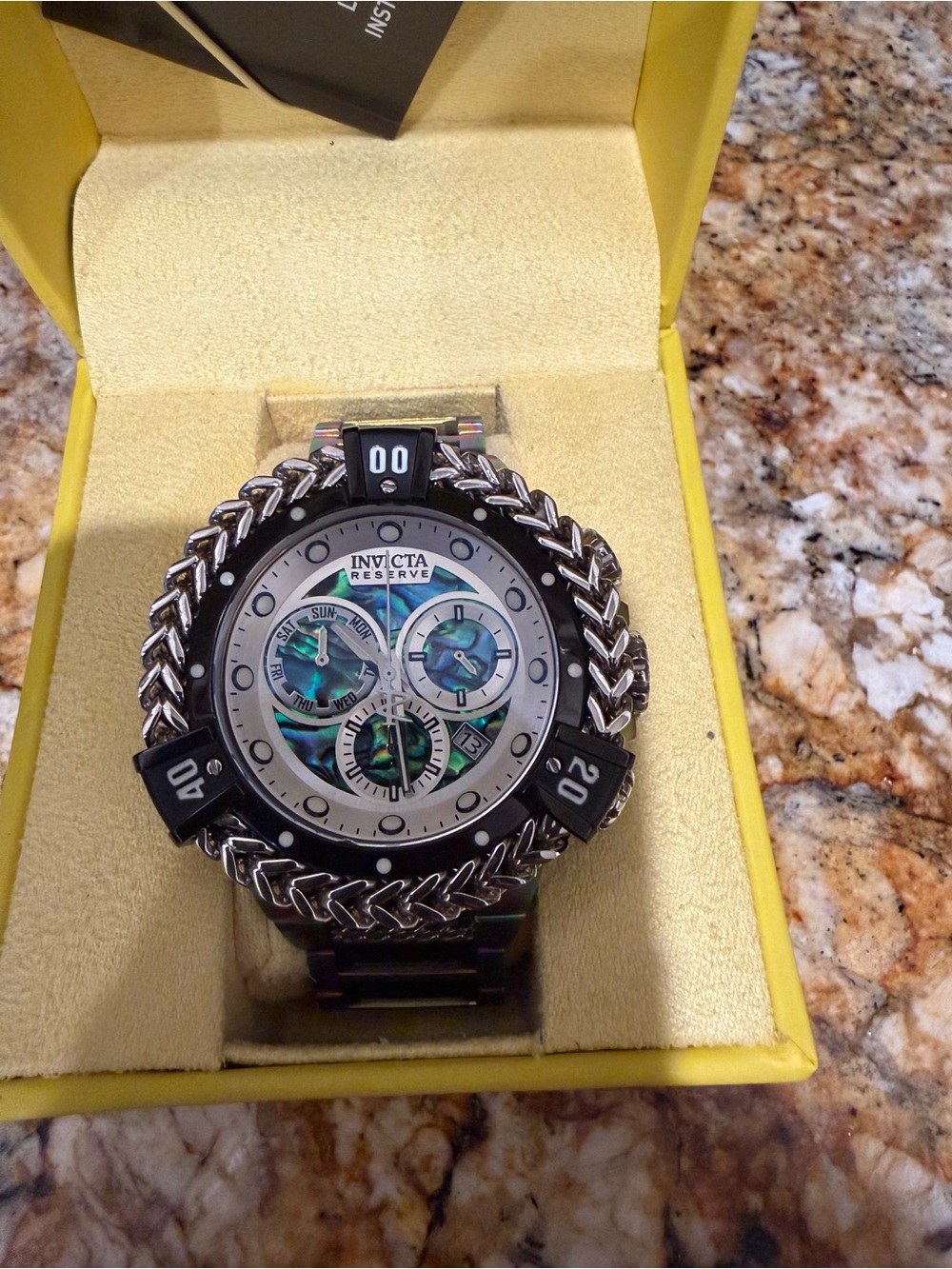 Invicta reserve Bolt Hercules Chronograph Watch - Silver/Black